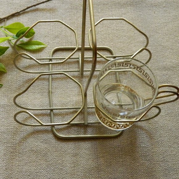 Vintage Art Deco Glasses with Caddy - Picture 7 of 8